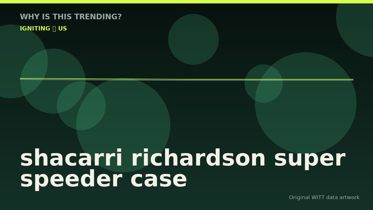 shacarri richardson super speeder case original attention timeline illustration