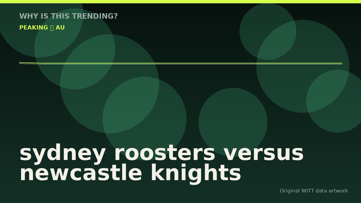 sydney roosters versus newcastle knights original attention timeline illustration
