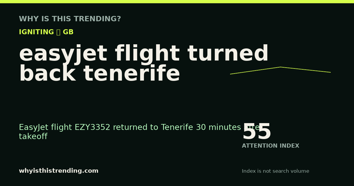 easyjet flight turned back tenerife attention trend card
