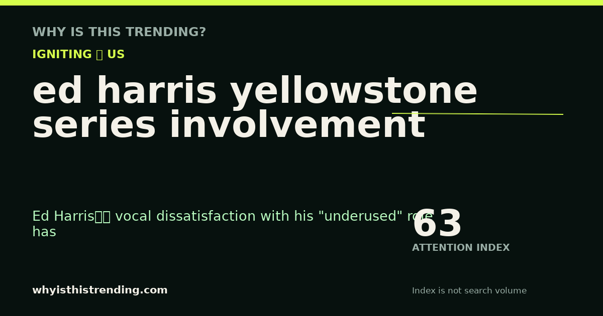 ed harris yellowstone series involvement attention trend card