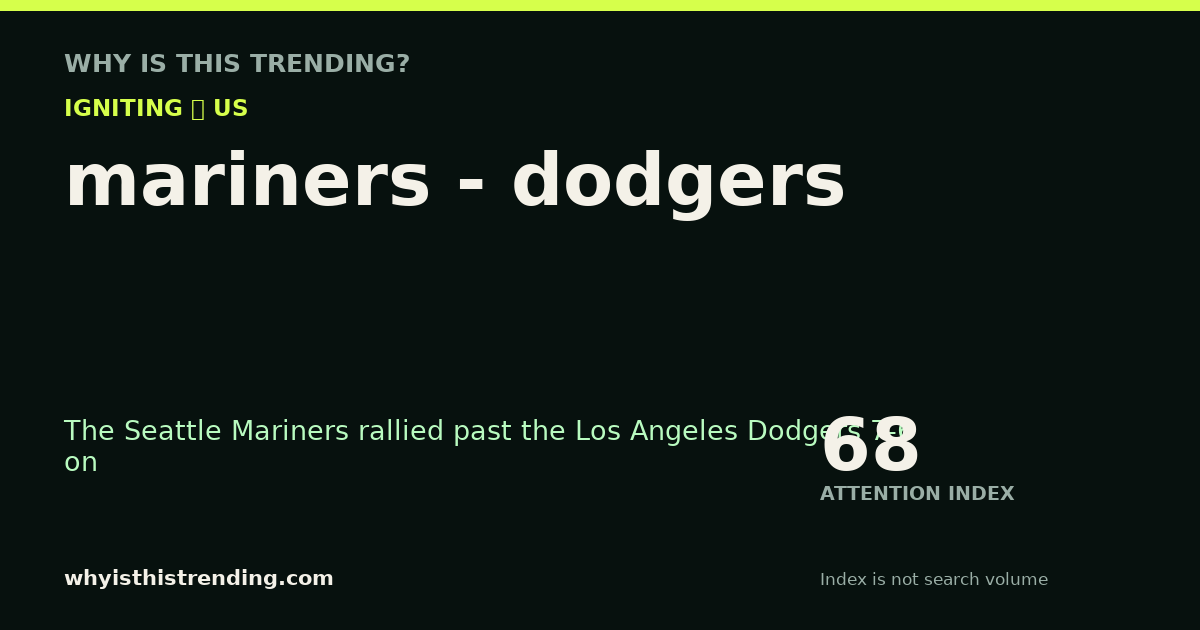 mariners - dodgers attention trend card