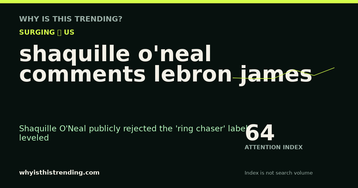 shaquille o'neal comments lebron james attention trend card